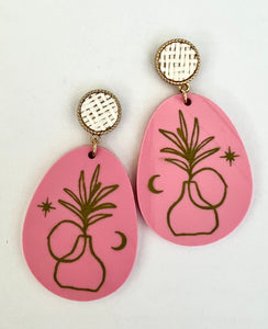 FRENCHIE & MINT | Pink Acrylic Drops Earrings