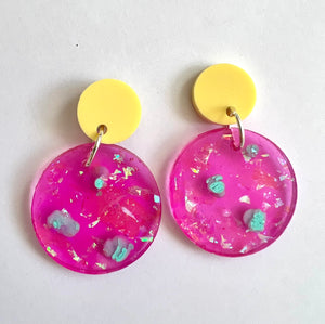 FRENCHIE & MINT | Resin Circle Drops Earrings
