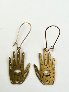 FRENCHIE & MINT | Brass Hand Drop Earrings