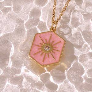 FRENCHIE & MINT | Pink Starburst Gold Necklace