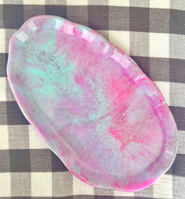 RESIN | Abstract Plate Purple & Teal