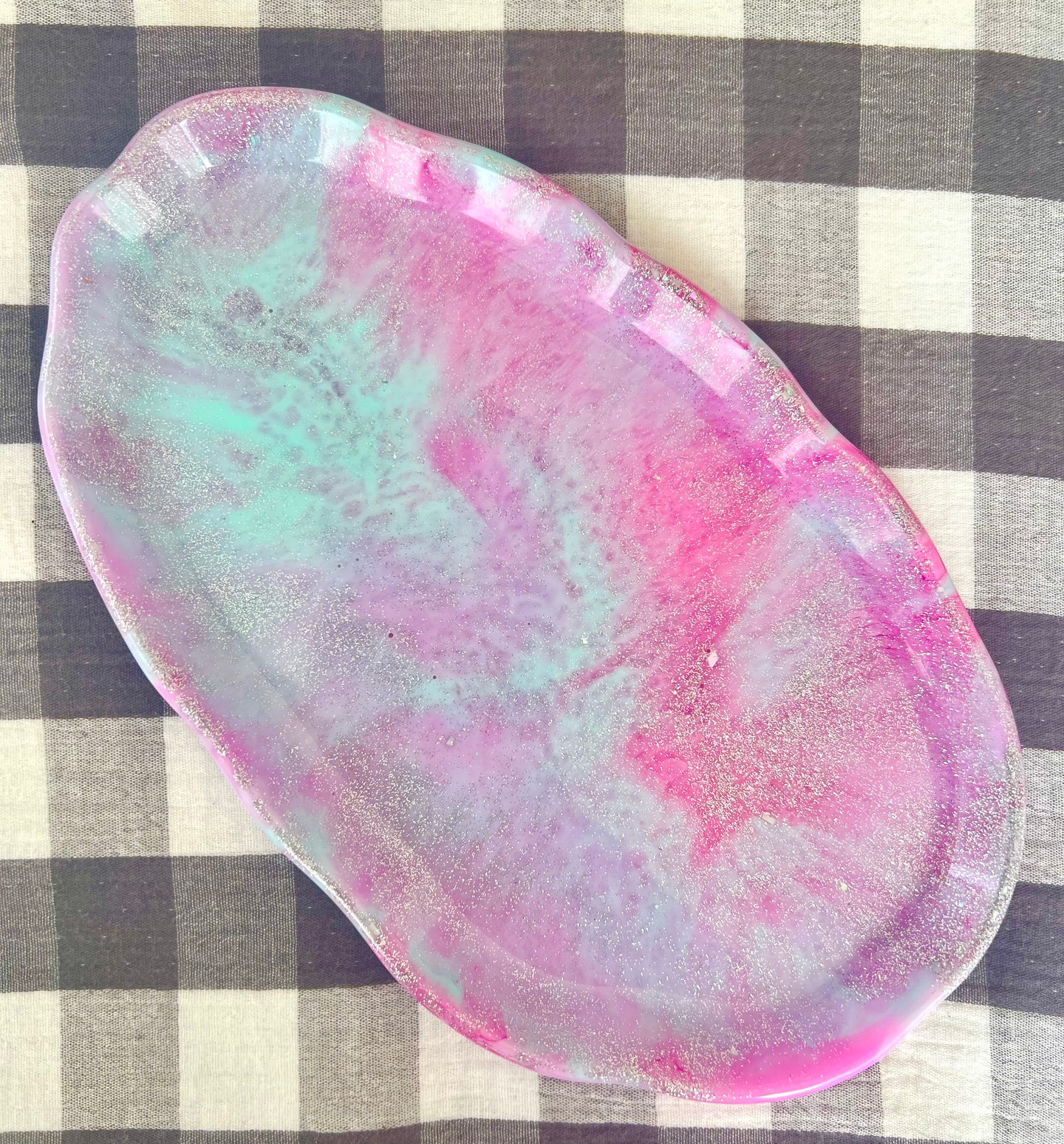 RESIN | Abstract Plate Purple & Teal